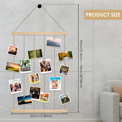 Hanging Photo Display Holder, Picture Display Rack, Wall Decor for Photos and Prints