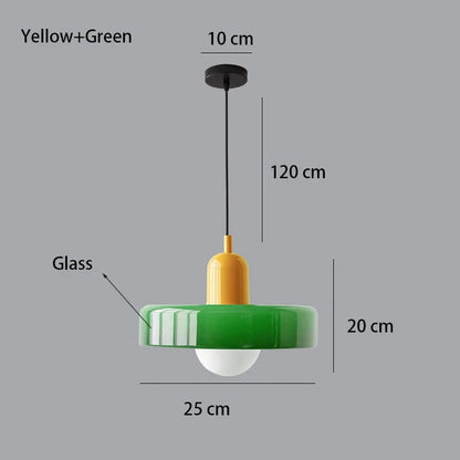 Bauhaus Glass Chandelier, Modern Dining Room Pendant Light, Nordic Ceiling Fixture