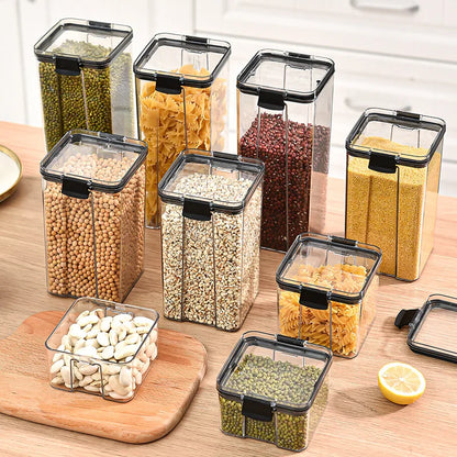 Sealed Kitchen Storage Jar Set, Airtight Canister Set, Stackable Pantry Containers