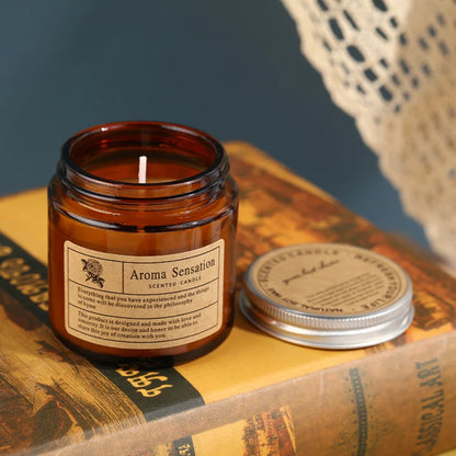 Aromatherapy Candle, Scented Glass Jar Candle, Slow Burning Home Fragrance