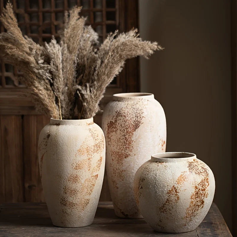 Retro Ceramic Flowerpot, Spotted Plant Pot, Classic Glazed Pot for Indoor Plants
