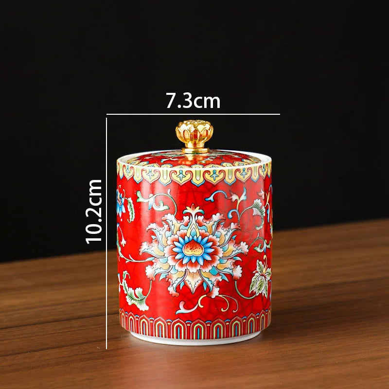 European Ceramic Storage Jar, Kitchen Canister with Lid, Pantry Storage Container