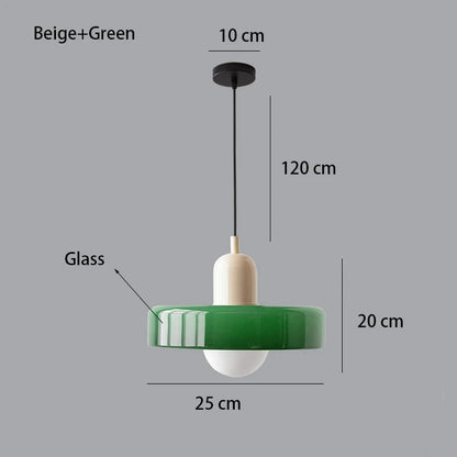 Bauhaus Glass Chandelier, Modern Dining Room Pendant Light, Nordic Ceiling Fixture