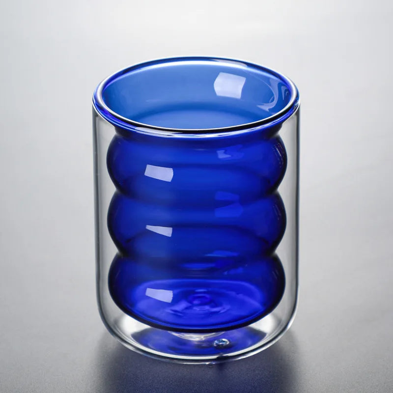 Double Wall Glass Cup, Insulated Coffee Mug, Borosilicate Glassware for Tea and Latte