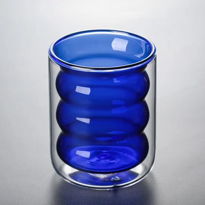 Double Wall Glass Cup, Insulated Coffee Mug, Borosilicate Glassware for Tea and Latte