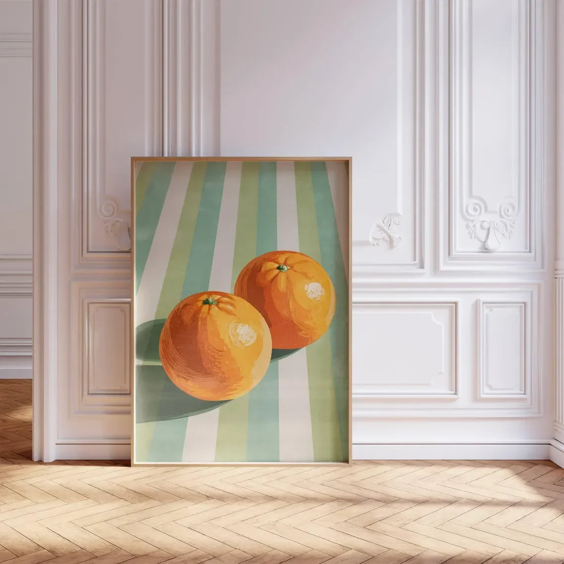 Orange Fruit Wall Art Print, Kitchen Poster, Citrus Botanical Decor for the Dining Room