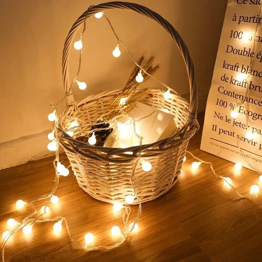 LED String Light Garland, Fairy Lights, Warm Ambient Decor for Bedroom and Patio