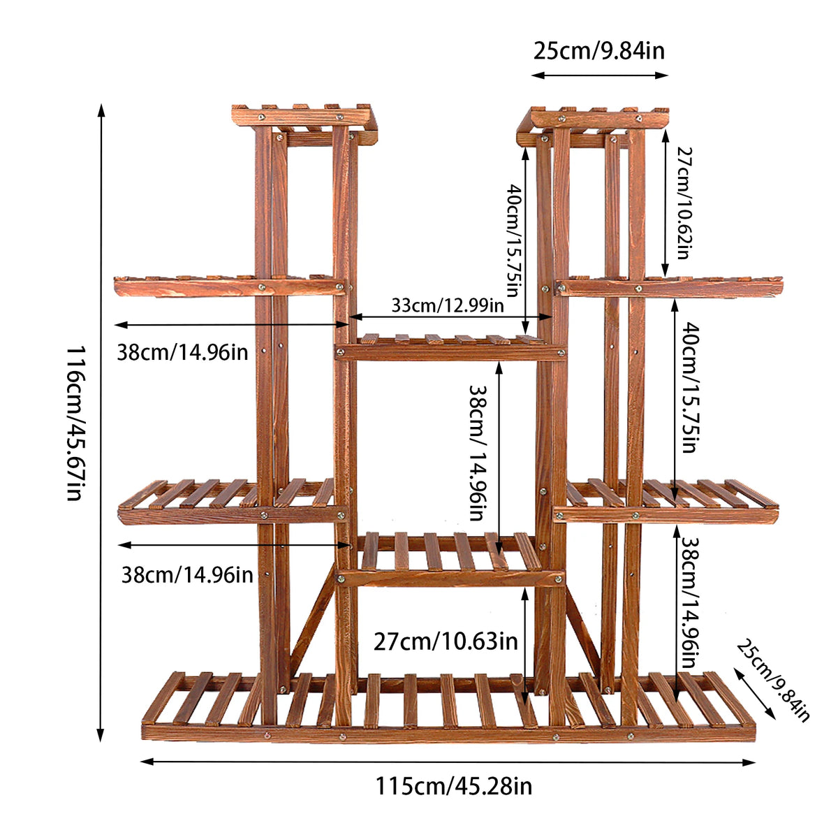 Wooden Plant Shelf, Multi-Tier Plant Rack, Indoor Ladder Shelf for Potted Plants