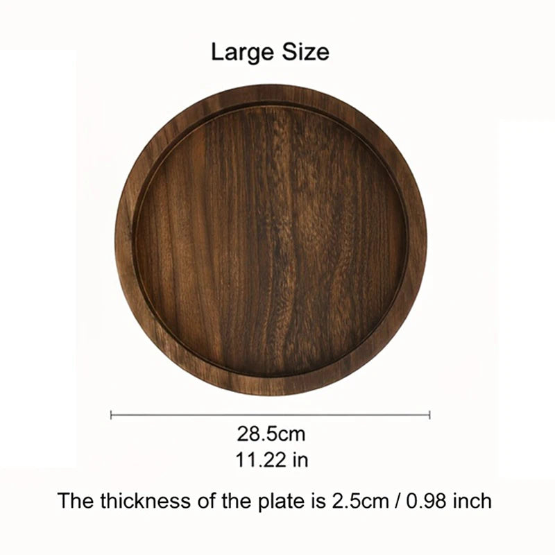 Rustic Wooden Serving Tray, Ottoman Tray, Farmhouse Round Tray for the Coffee Table