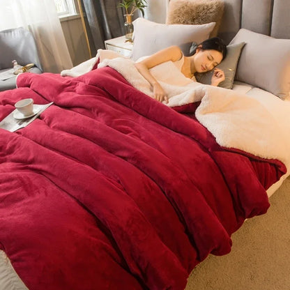 Wool Throw Blanket, Woven Bed Throw, Warm Natural Layer for Sofa and Bedroom