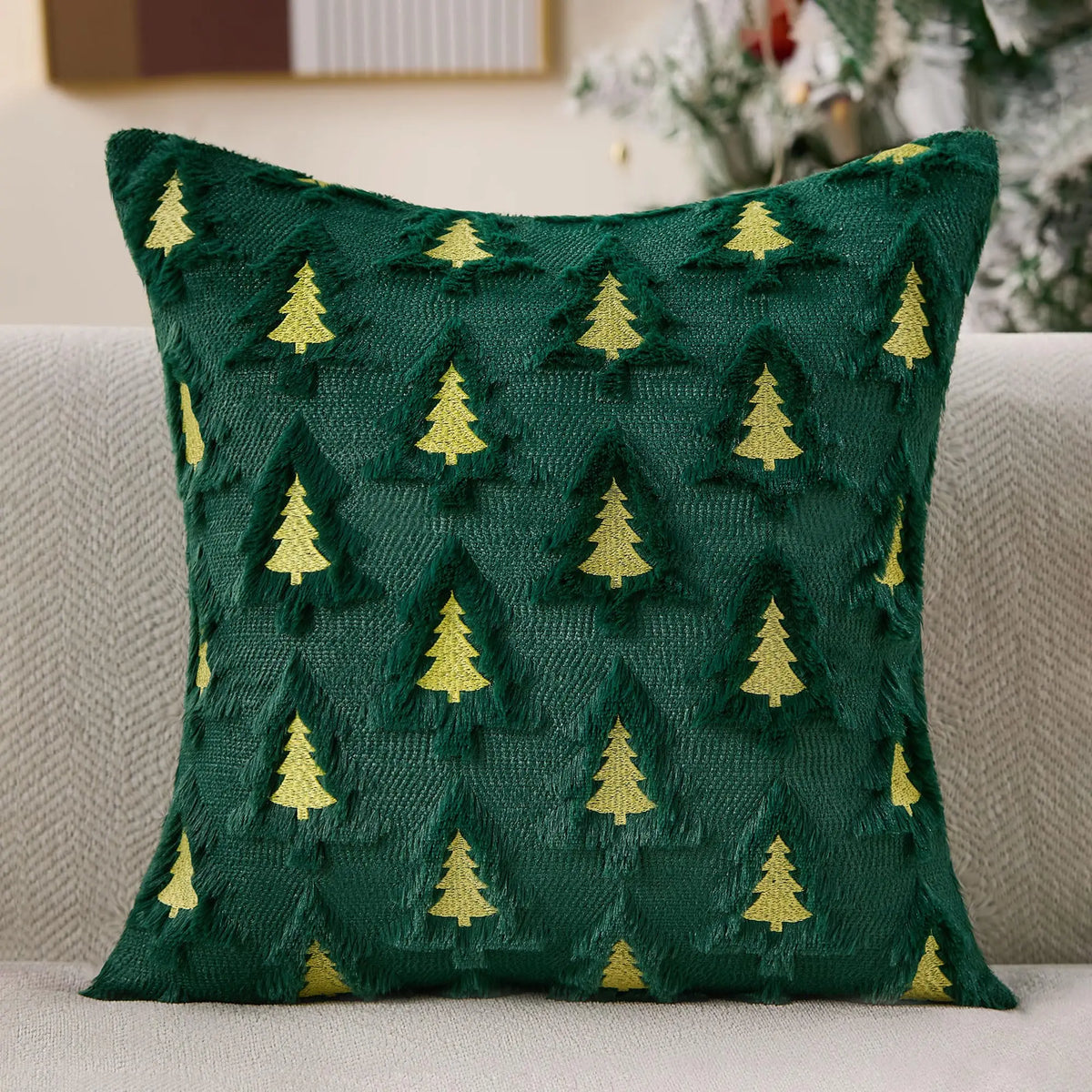 Seasonal Throw Pillow Covers, Faux Fur Cushion Cases, Autumn and Winter Sofa Accent