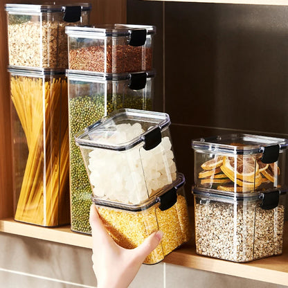 Sealed Kitchen Storage Jar Set, Airtight Canister Set, Stackable Pantry Containers