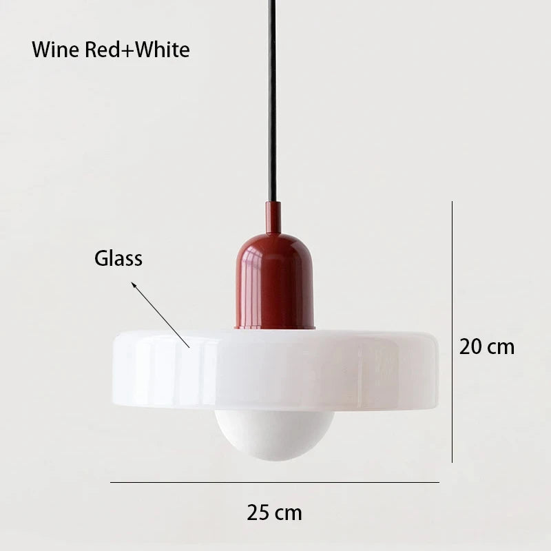 Bauhaus Glass Chandelier, Modern Dining Room Pendant Light, Nordic Ceiling Fixture