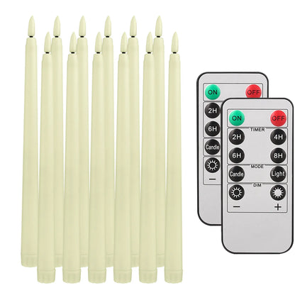 LED Flameless Taper Candles, Battery Operated Candlesticks, Flickering Dinner Candles