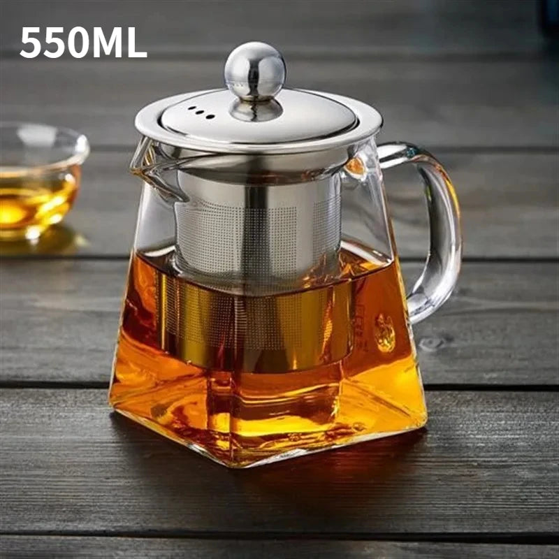 Glass Teapot with Infuser, Loose Leaf Tea Pot, Heat Resistant Borosilicate Server