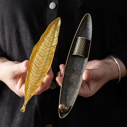 Boat Incense Holder, Stick Incense Burner, Ash Catcher Tray for Desk and Shelf