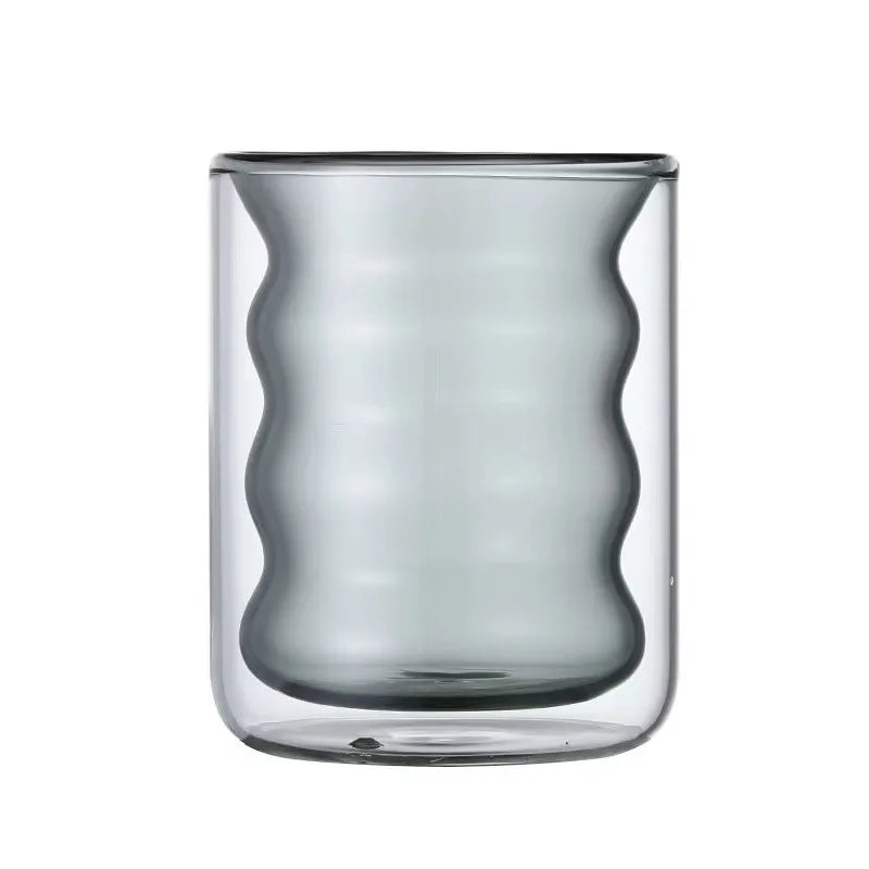 Double Wall Glass Cup, Insulated Coffee Mug, Borosilicate Glassware for Tea and Latte