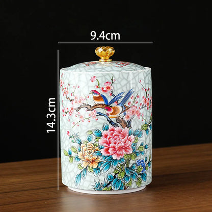 European Ceramic Storage Jar, Kitchen Canister with Lid, Pantry Storage Container