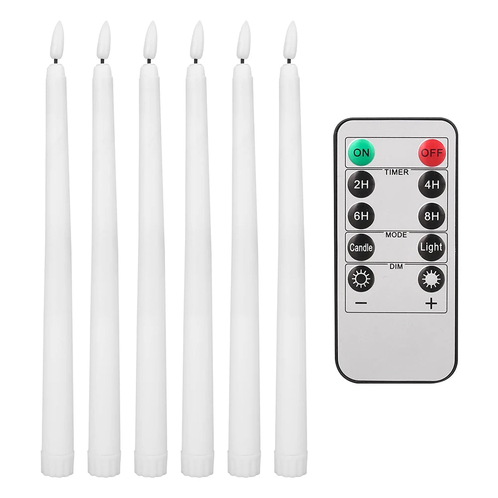 LED Flameless Taper Candles, Battery Operated Candlesticks, Flickering Dinner Candles