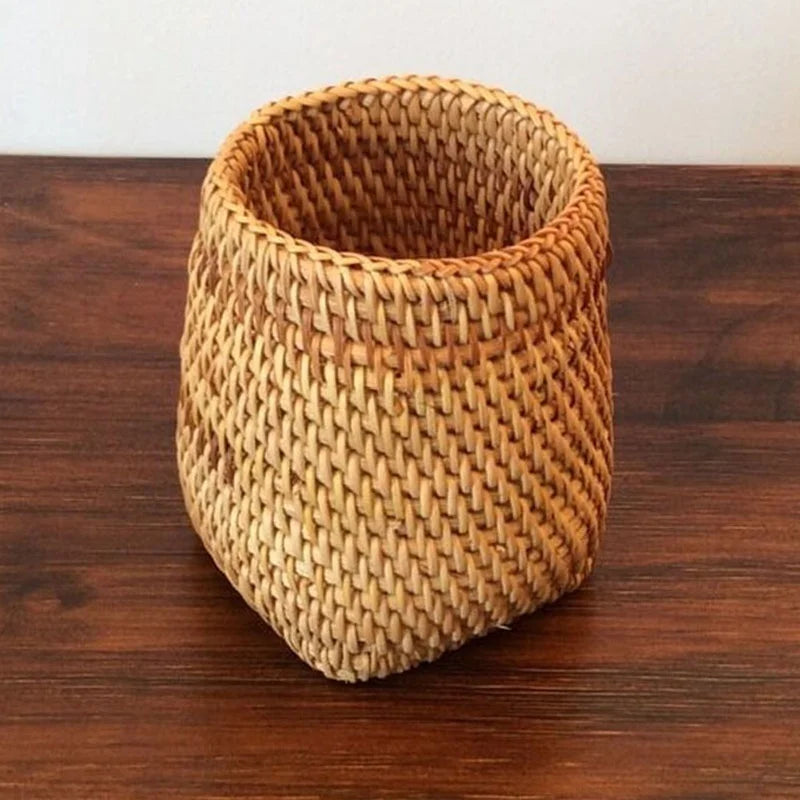 Rattan Cutlery Organizer Box, Woven Utensil Basket, Drawer Storage for the Kitchen