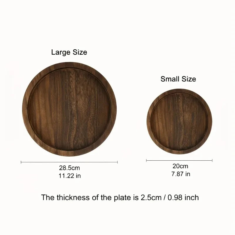 Rustic Wooden Serving Tray, Ottoman Tray, Farmhouse Round Tray for the Coffee Table