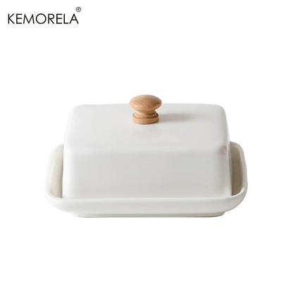 Ceramic Butter Dish with Lid, Covered Butter Keeper, Lidded Server for the Table