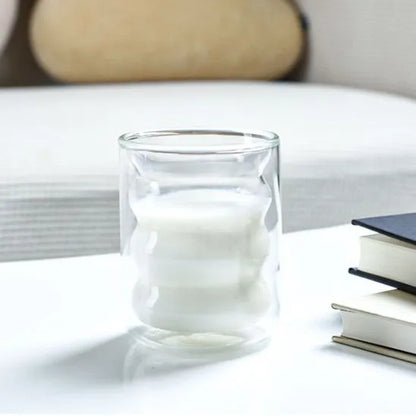 Double Wall Glass Cup, Insulated Coffee Mug, Borosilicate Glassware for Tea and Latte