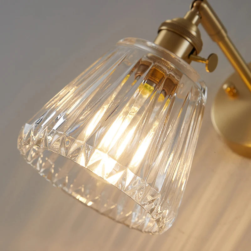 Nordic Brass Bedside Wall Light, Glass Globe Sconce, Minimalist Bedroom Lighting