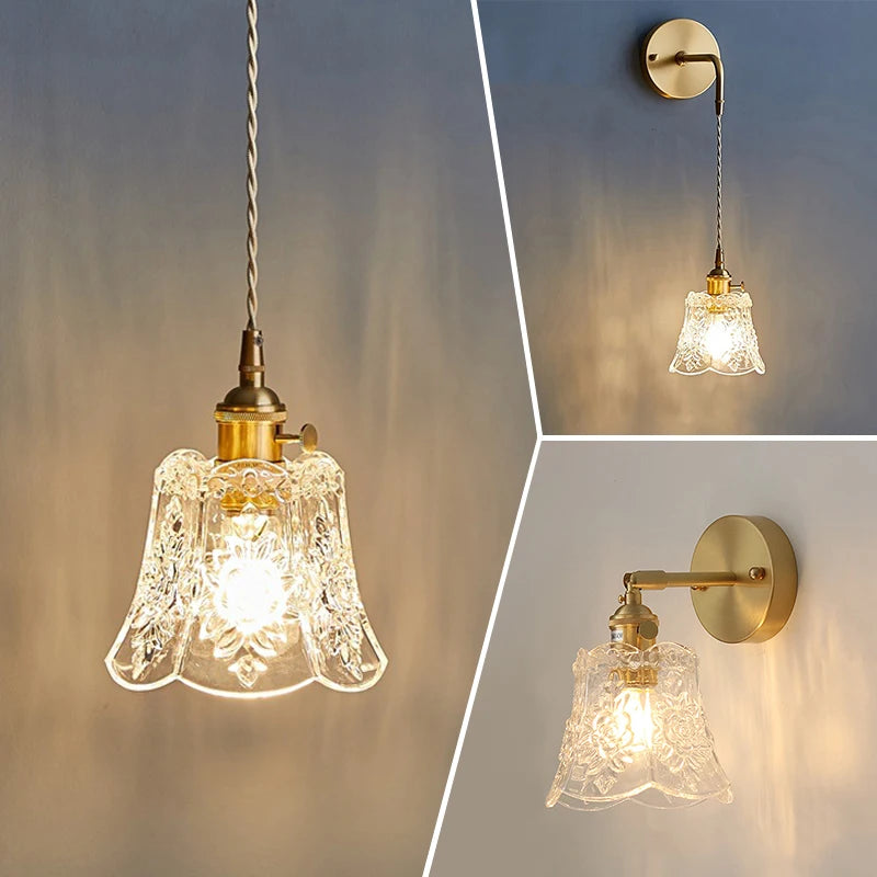 Nordic Flower Glass Pendant Light, Hanging Ceiling Lamp, Petal Shade for Kitchen Islands