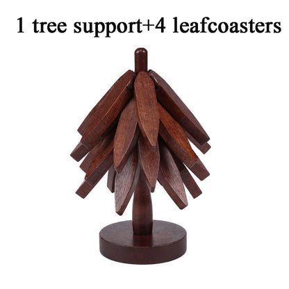 Wooden Trivet Set, Kitchen Hot Pad Holder, Tree Shape Pot Stand