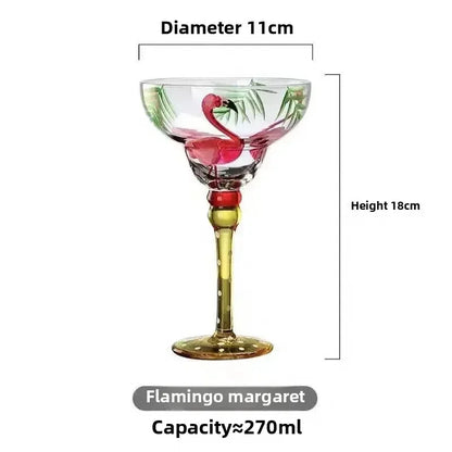 Cocktail Glasses Set, Colored Coupe Glassware, Barware for Home Entertaining