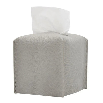 Tissue Box Cover, Leather Tissue Holder, PU Facial Tissue Case for the Living Room