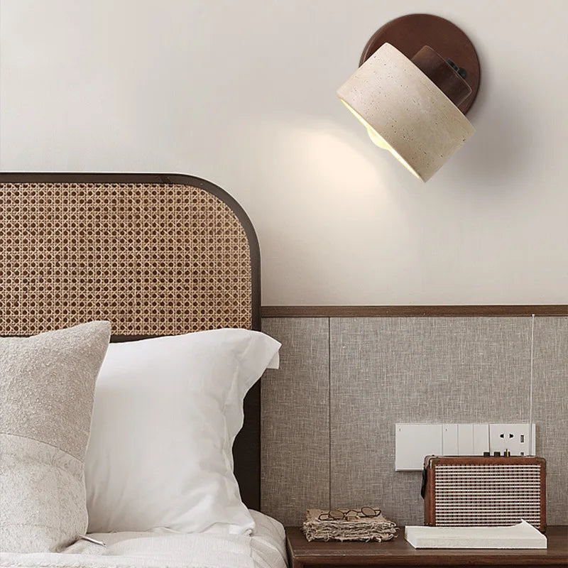 Cave Stone Wall Sconce, Yellow Stone Wall Light, Wabi-Sabi Fixture for the Stairwell