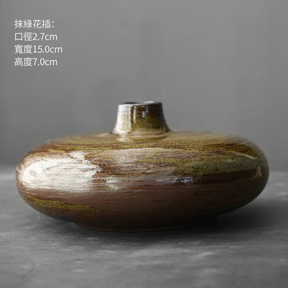 Black Terracotta Vase, Matte Ceramic Flower Vase, Modern Mantel and Console Decor