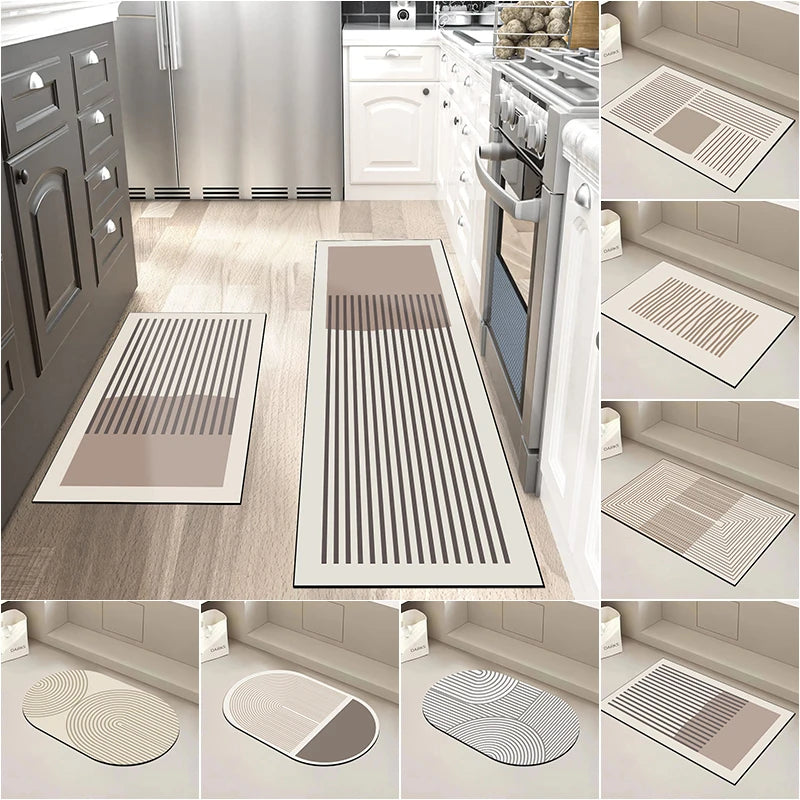 Kitchen Floor Mat, Absorbent Kitchen Runner Rug, Non-Slip Washable Anti-Fatigue Mat