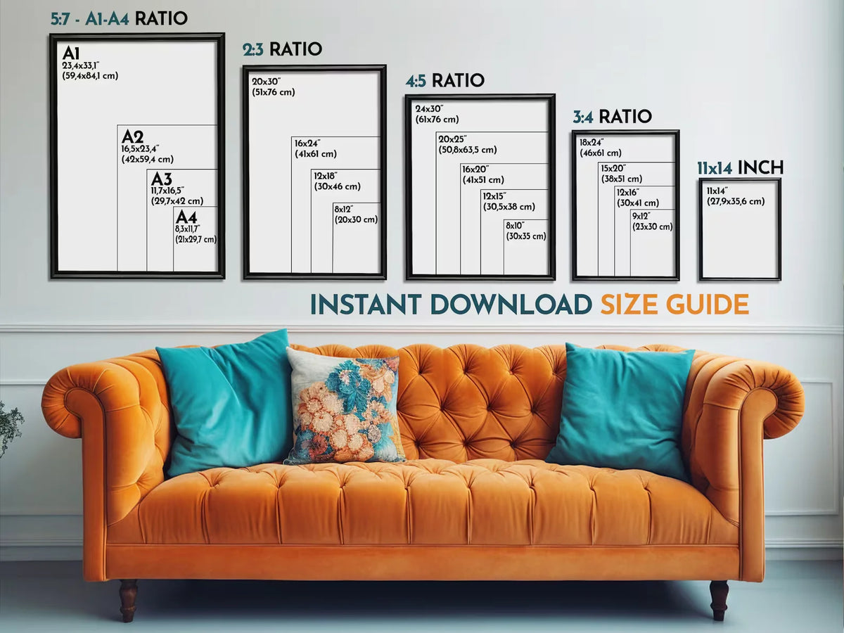 Museum-Style Fine Art Print, Gallery Wall Poster, Framed Look Decor for the Living Room