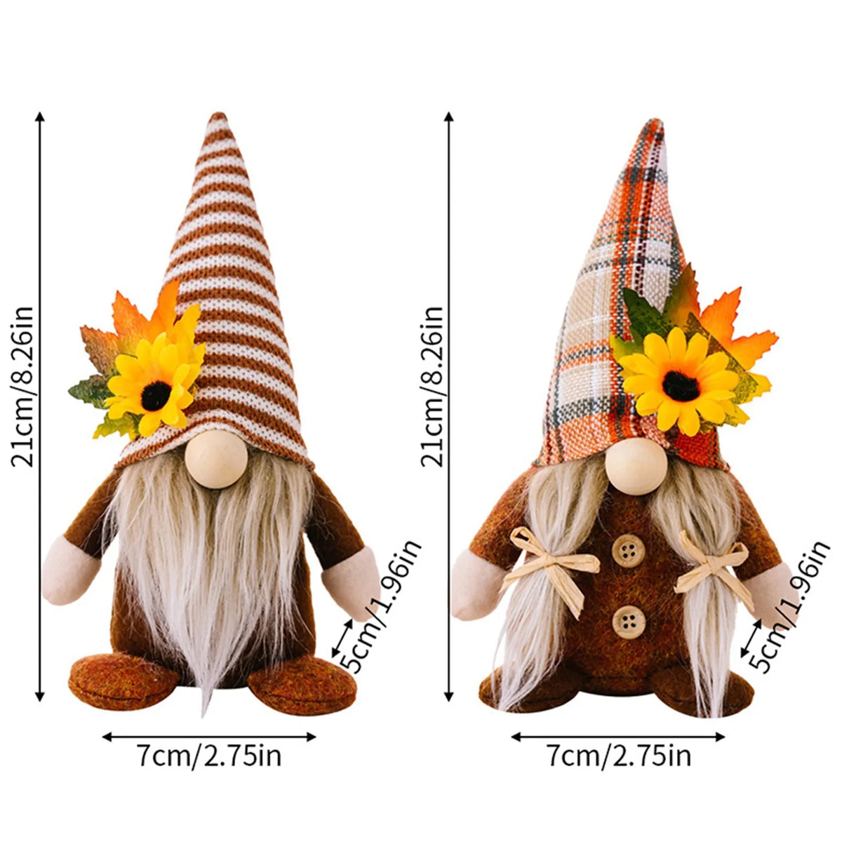 Autumn Gnome Ornament, Faceless Plush Gnome, Harvest Shelf and Mantel Decor