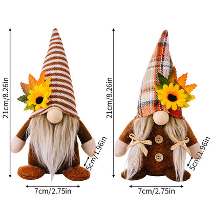 Autumn Gnome Ornament, Faceless Plush Gnome, Harvest Shelf and Mantel Decor
