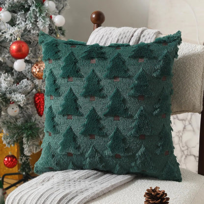 Christmas Knitted Cushion Cover, Festive Throw Pillow Case, Holiday Sofa Accent