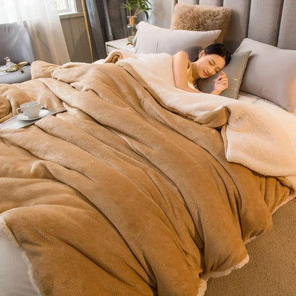 Wool Throw Blanket, Woven Bed Throw, Warm Natural Layer for Sofa and Bedroom