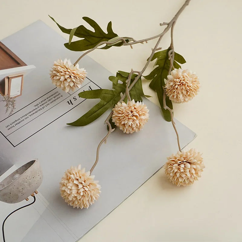 Artificial Autumn Chrysanthemum, Faux Flower Stems, Fall Table and Vase Decor