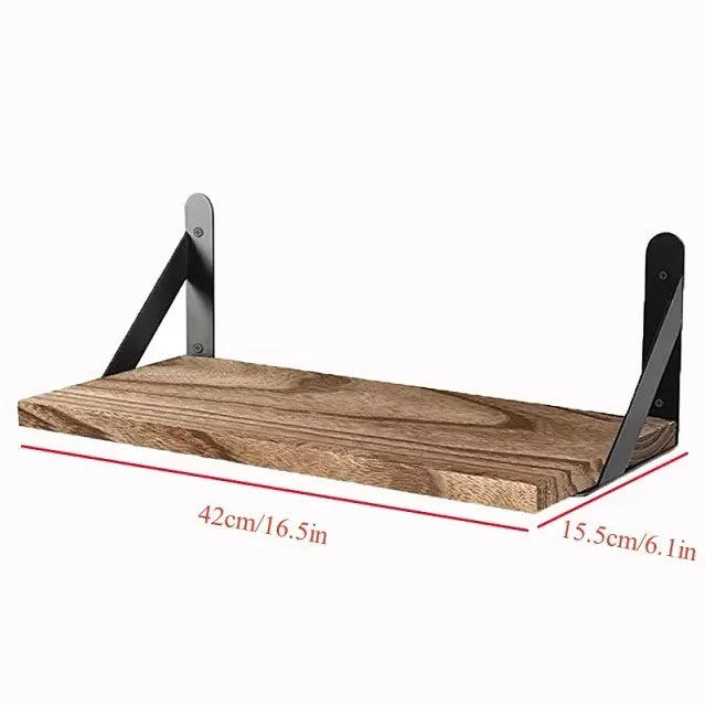 Wooden Floating Wall Shelf, Wall Mounted Shelf, Display Ledge for Living Room and Hall
