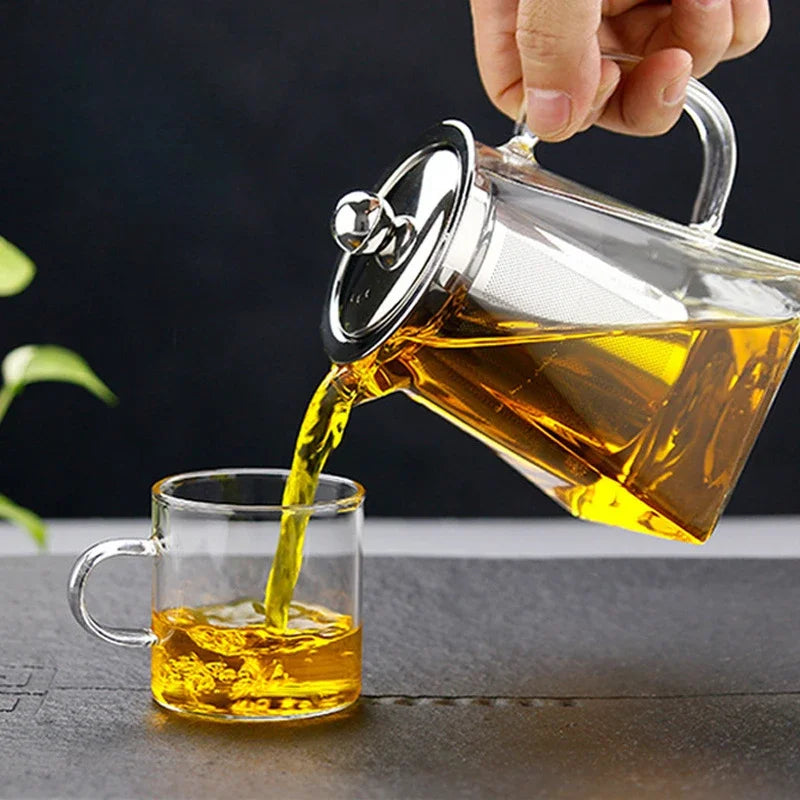 Glass Teapot with Infuser, Loose Leaf Tea Pot, Heat Resistant Borosilicate Server