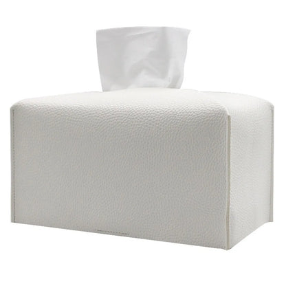 Tissue Box Cover, Leather Tissue Holder, PU Facial Tissue Case for the Living Room