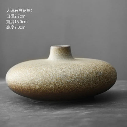 Black Terracotta Vase, Matte Ceramic Flower Vase, Modern Mantel and Console Decor