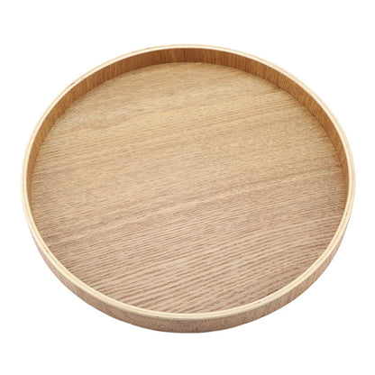 Round Wooden Serving Tray, Breakfast Tray, Wooden Tray for Kitchen and Dining