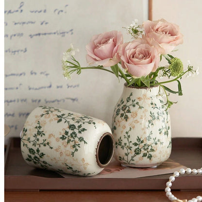 Crackle Glaze Ceramic Vase, Handmade Bohemian Flower Vase, Textured Table Decor