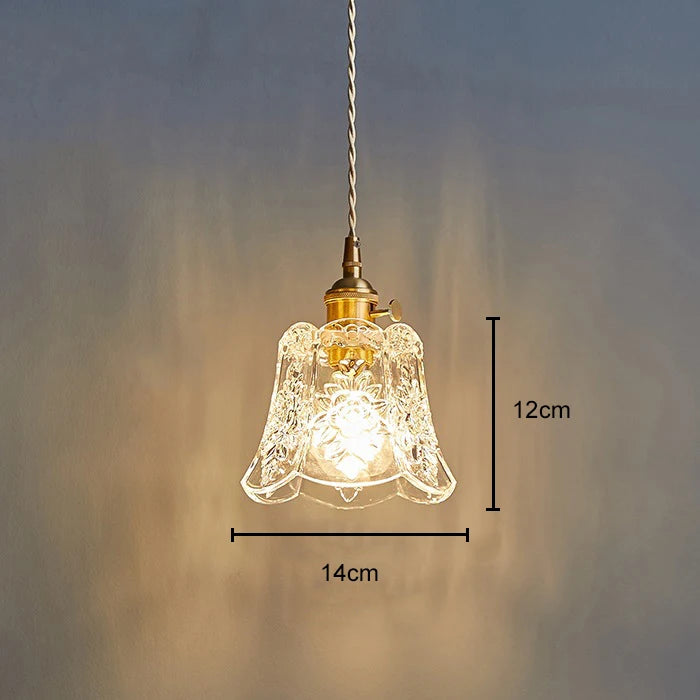 Nordic Flower Glass Pendant Light, Hanging Ceiling Lamp, Petal Shade for Kitchen Islands
