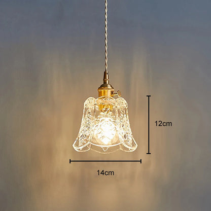 Nordic Flower Glass Pendant Light, Hanging Ceiling Lamp, Petal Shade for Kitchen Islands