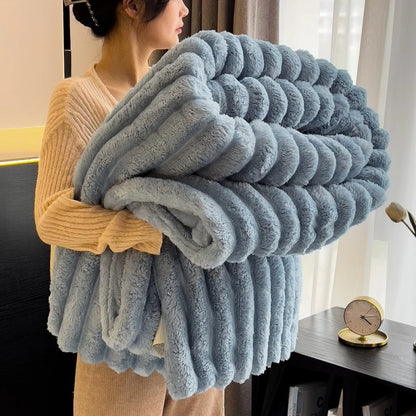 Soft Fluffy Throw Blanket, Faux Fur Throw, Plush Accent Layer for Couch and Chair